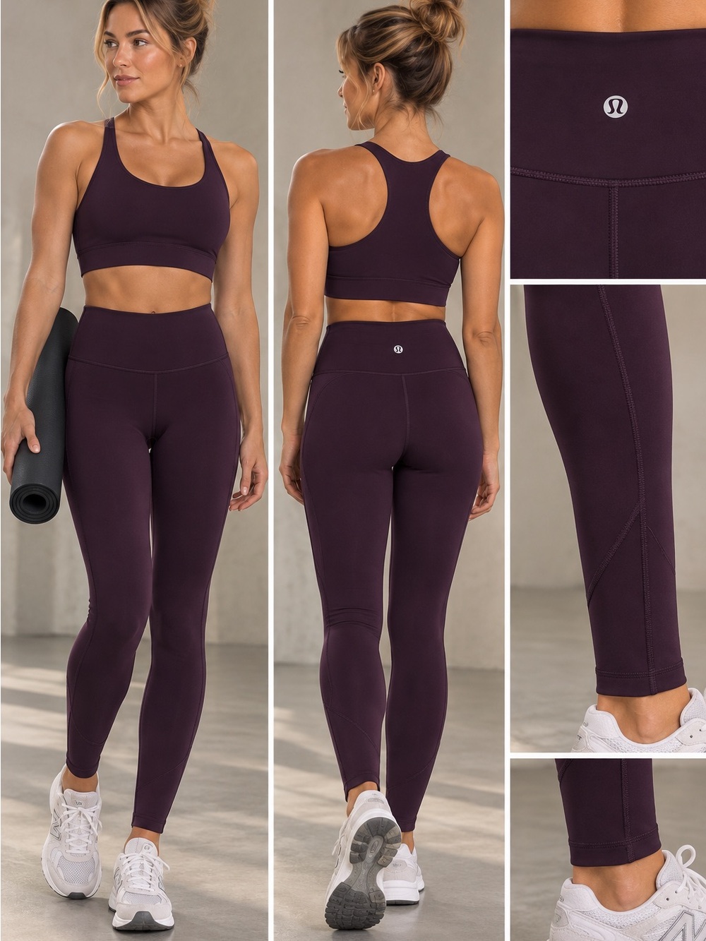 Lululemon In Movement 7/8 Tight *Everlux 25"
Black Cherry size 10